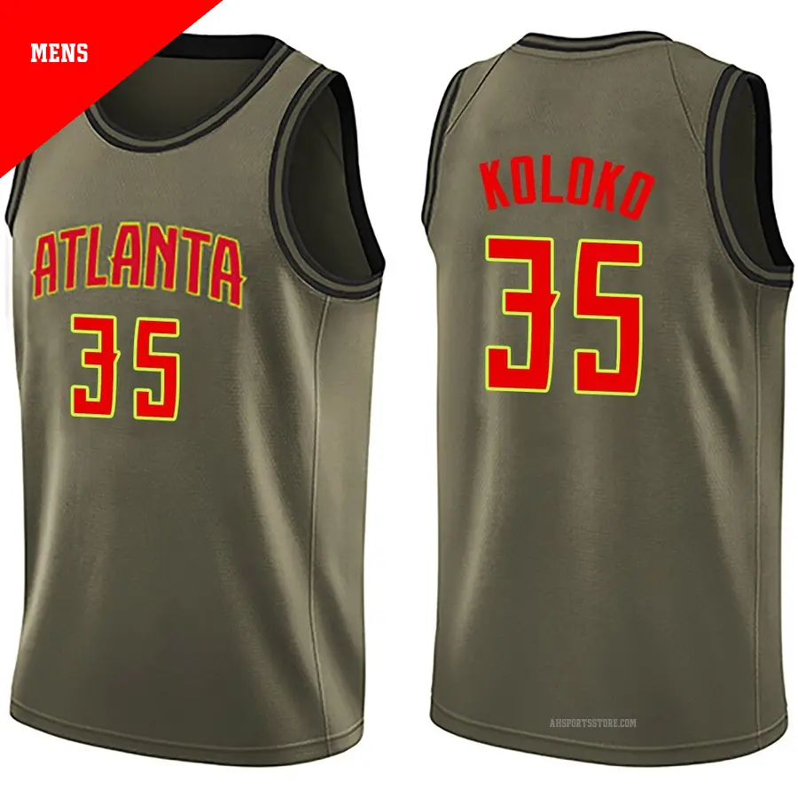 ＃35 Men's Christian Koloko Atlanta Hawks Green Swingman Salute to Service Jersey