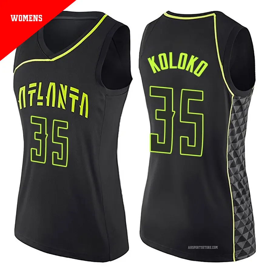 ＃35 Women's Christian Koloko Atlanta Hawks Black Swingman City Edition Jersey