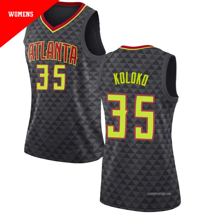 ＃35 Women's Christian Koloko Atlanta Hawks Black Swingman Jersey Icon Edition