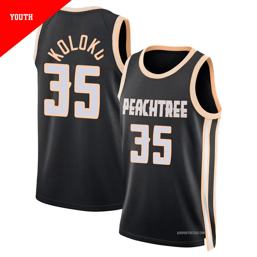 ＃35 Youth Christian Koloko Atlanta Hawks 2025/26 Swingman Black City Edition Jersey