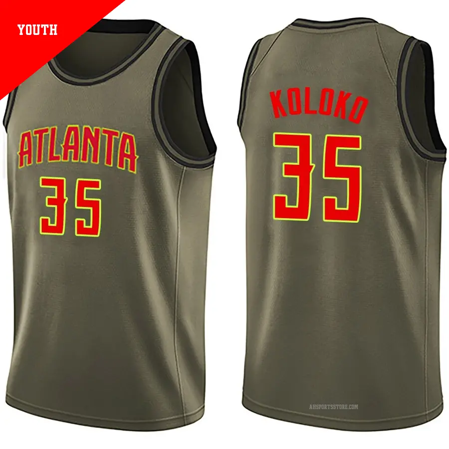 ＃35 Youth Christian Koloko Atlanta Hawks Green Swingman Salute to Service Jersey