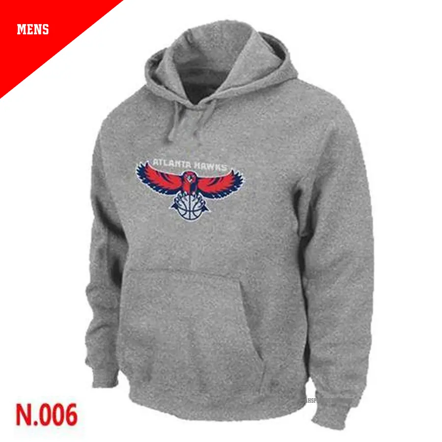 Men's Atlanta Hawks Grey Pullover Hoodie
