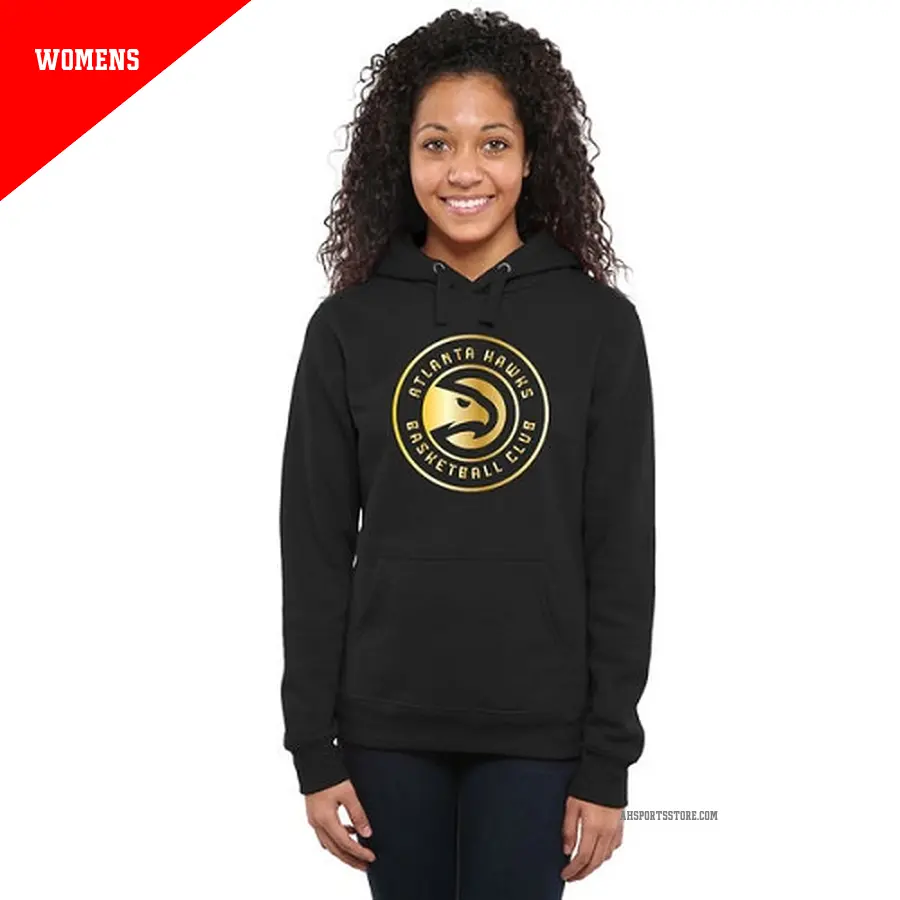 Women's Atlanta Hawks Gold Collection Ladies Pullover HoodieBlack